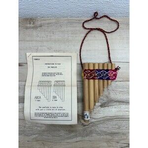Vintage Candela Small Double Sided Arca Ira Bamboo Panflute Handmade In Peru
